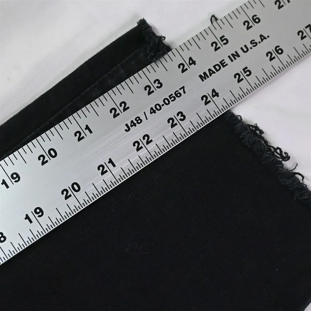 Seven7 14 Tower Straight Crop Raw Hem Black Stretch Denim Womens Jeans_4